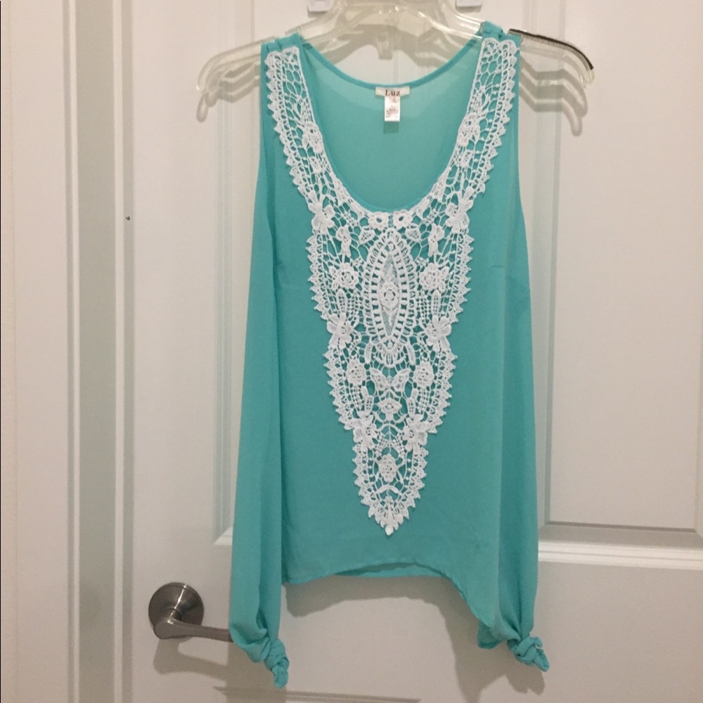 NEW Luz Mint Lace Tank SZ L